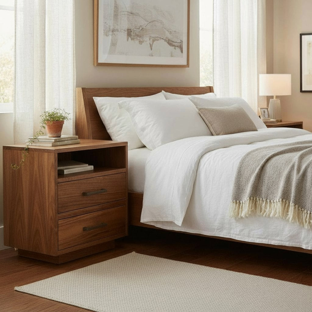 Modern Two Drawer Nightstand