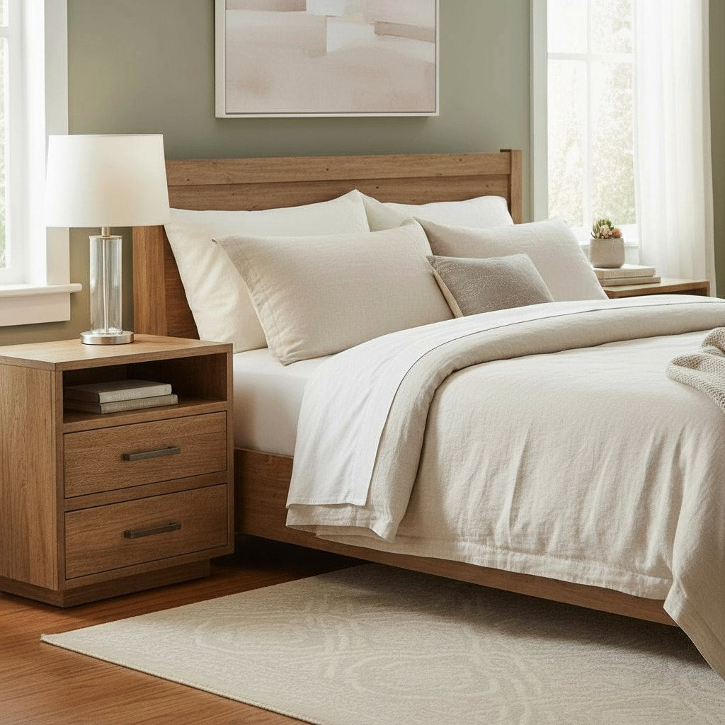 Modern Two Drawer Nightstand