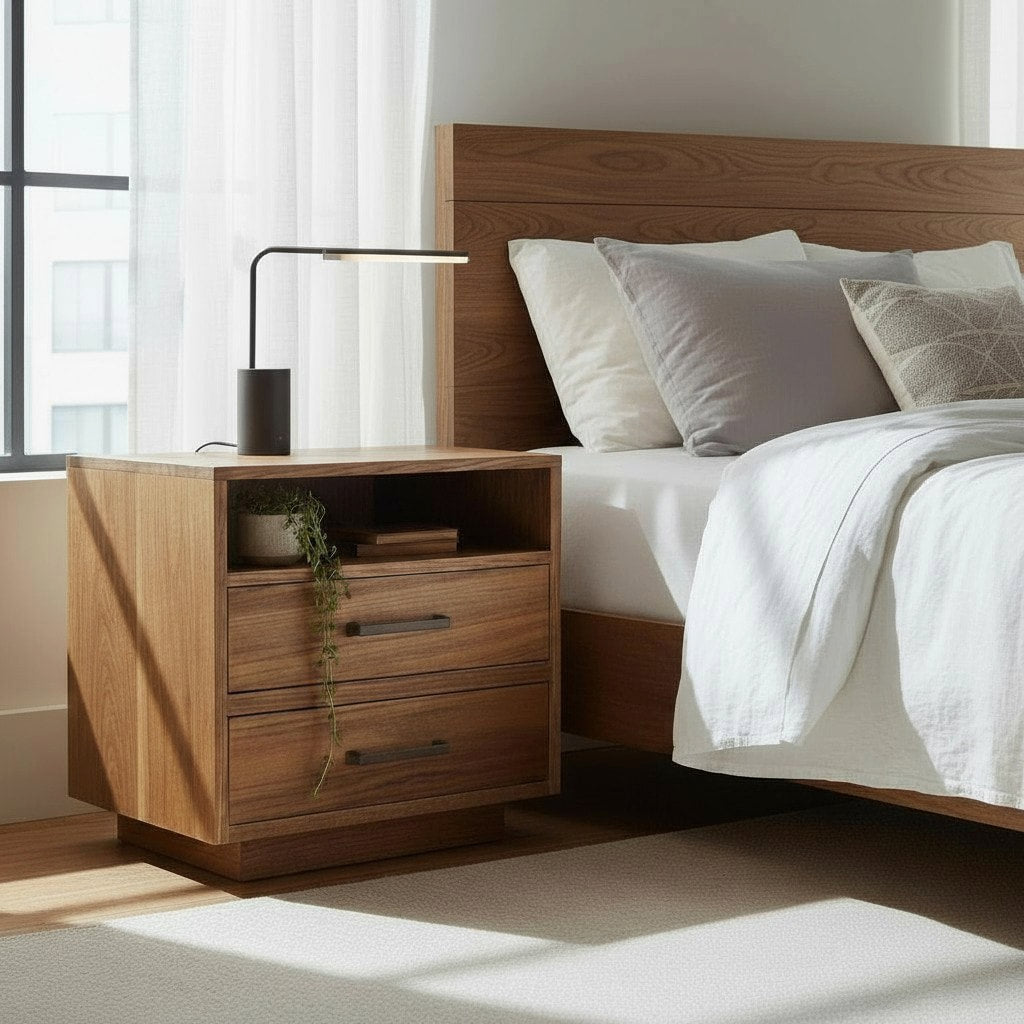Modern Two Drawer Nightstand