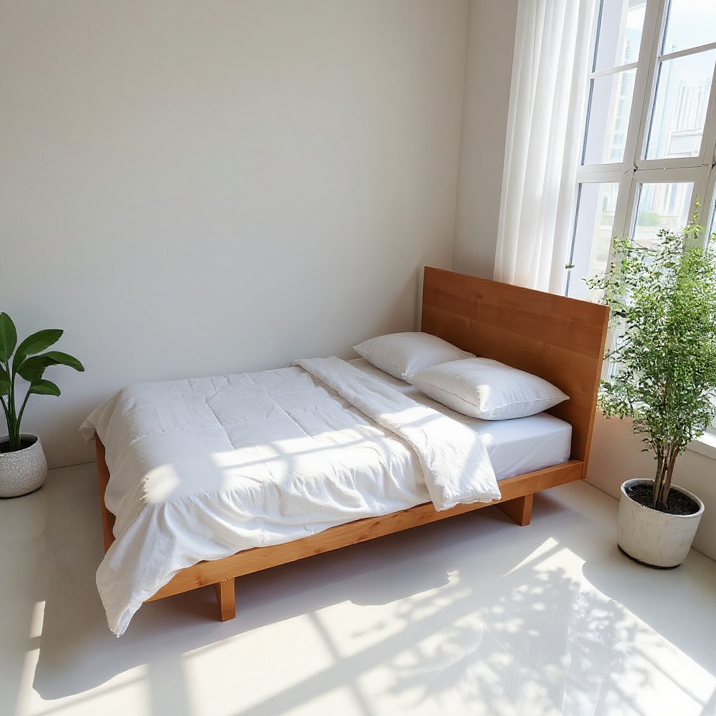 Japanese Kyoto Bed with Headboard